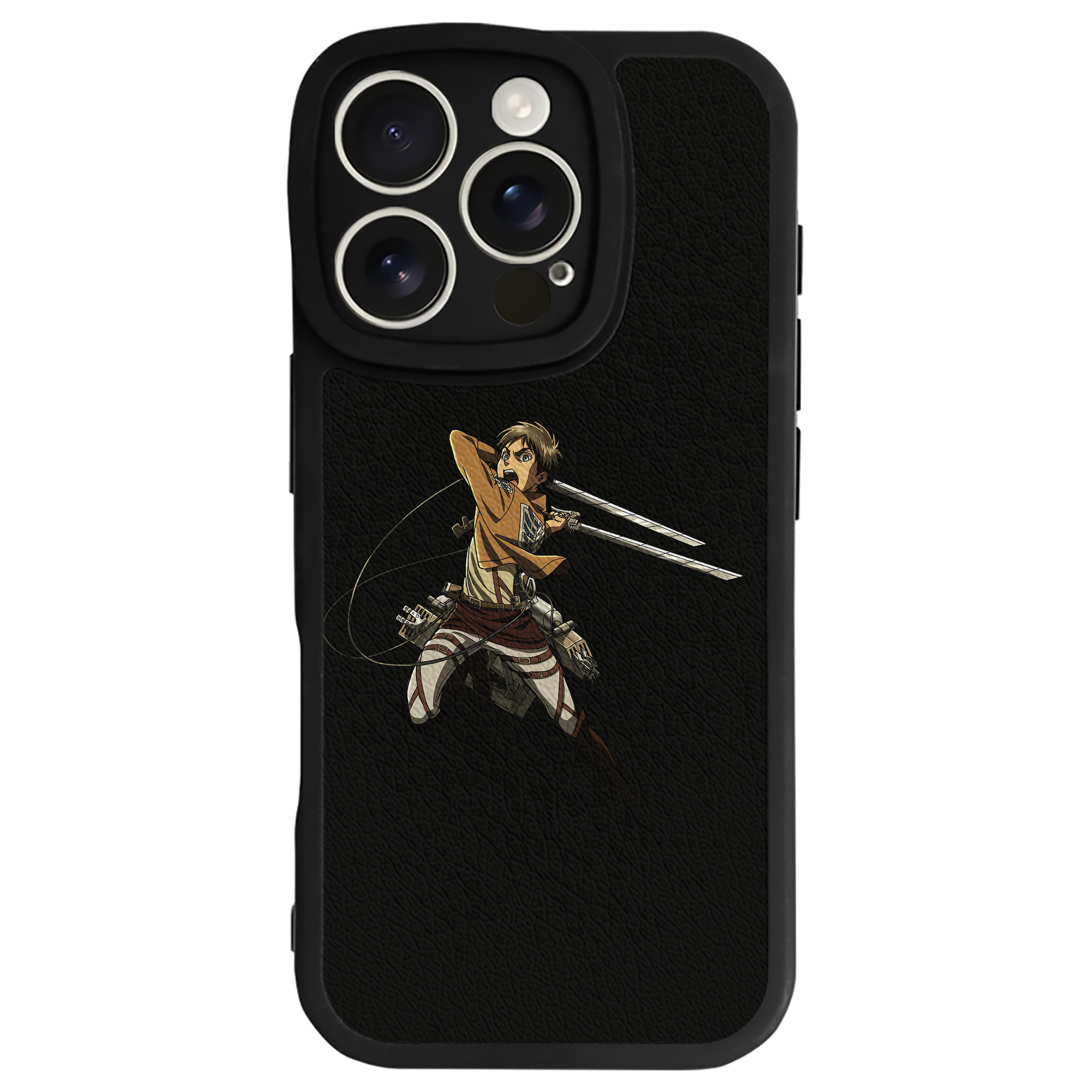 （画像用） 進撃の巨人 エレン･イェーガー Attack on Titan Eren Jäger 【iPhone 16シリーズ対応】シリコンスマホケース（レザー調） 材質：シリコン